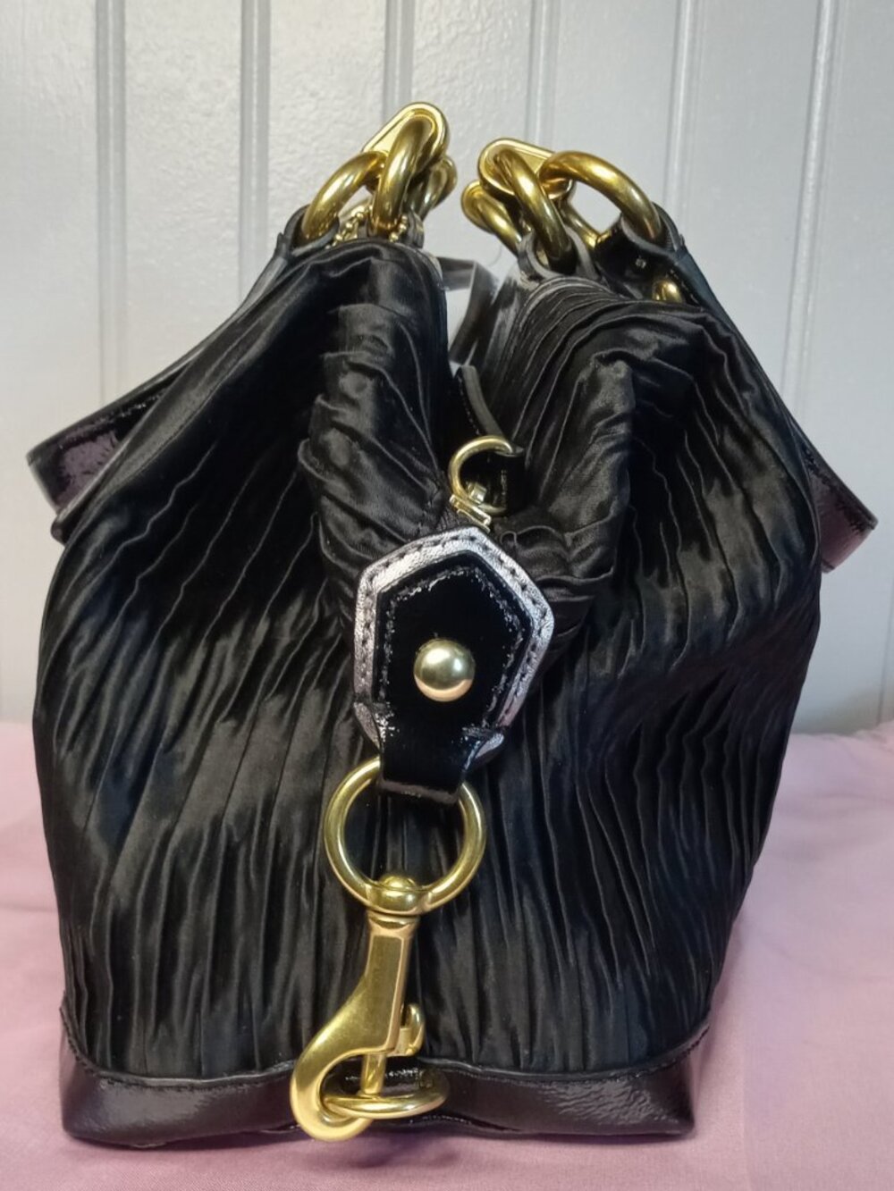 Coach Ashley Gathered Satin Carryall - Picture 4 of 9